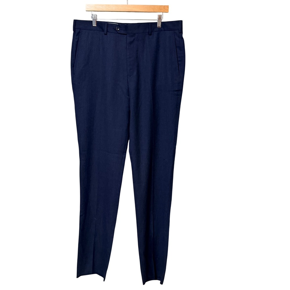 Brooks Brothers Regent Navy Blue 100% Wool Dress Pants Mens W38 Flat Front
